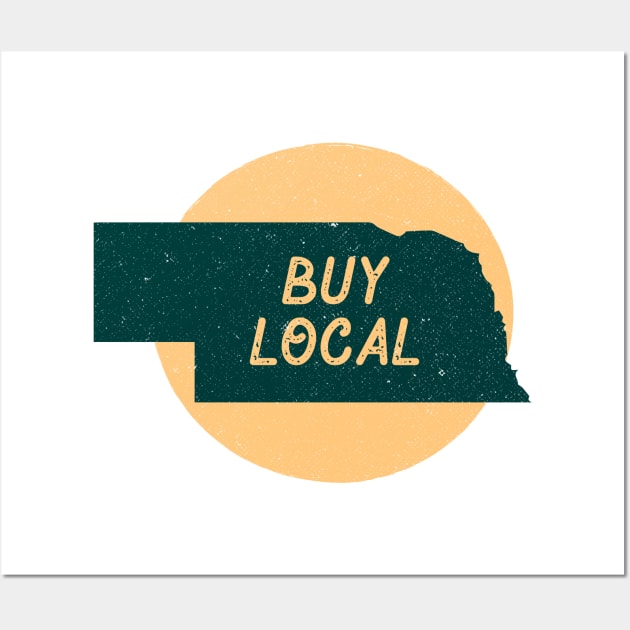 Buy Local Nebraska Vintage Wall Art by Commykaze